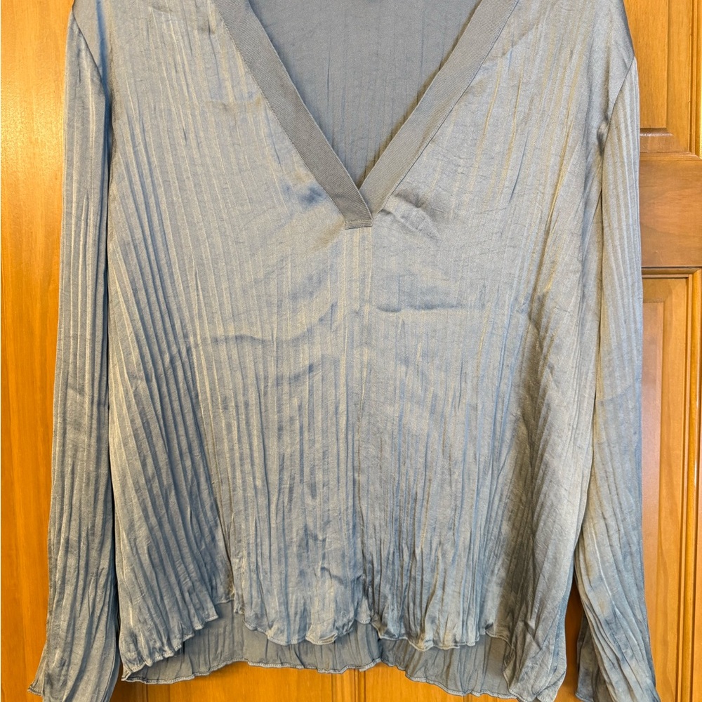 Vince Charcoal V-Neck Blouse